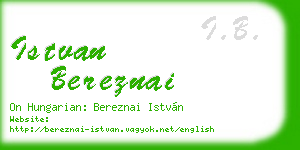 istvan bereznai business card